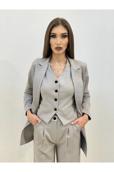 ossons Jacket Vest Palazzo Trousers 3-Piece Suit