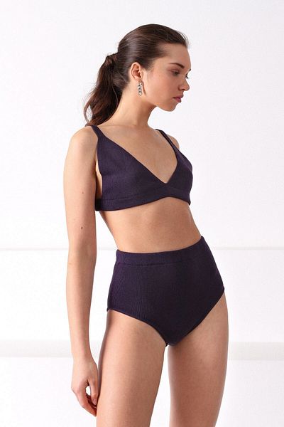 Ferraro Woman's Purple Strap Cotton Knit Bustier