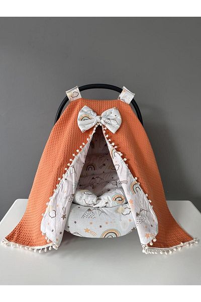 Jaju Baby Tile Pique Fabric 100% Organic Stroller Cover and Cushion