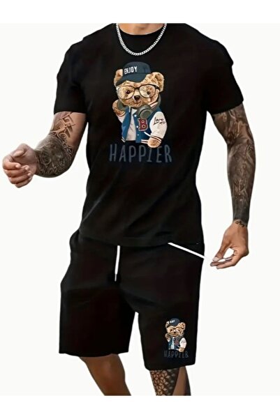 Glisa Економічний літній чоловічий піжамний комплект з сірим візерунком - 100% бавовна, з короткими рукавами