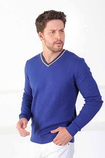 Ferraro Ανδρικό βαμβακερό πουλόβερ Saks με λαιμόκοψη V