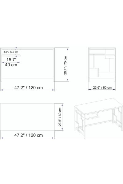 Decorotika DECOROTİKA VİCTORY ÇALIŞMA MASASI GOLD