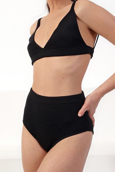 Ferraro Pantaloni scurți negri din tricotaje din bumbac pentru damă