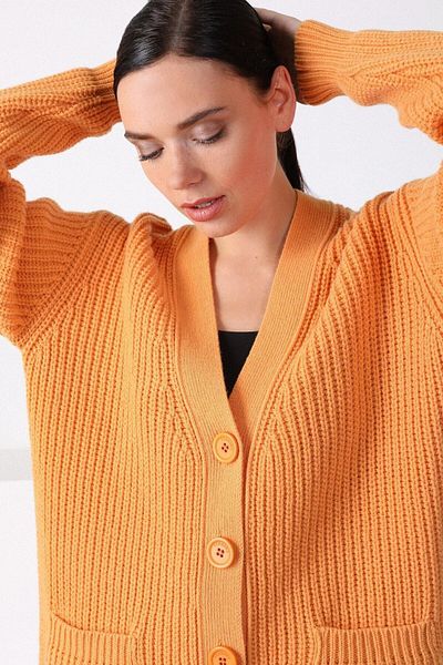 Ferraro Women's Apricot Wool Oversize Knitwear Cardigan