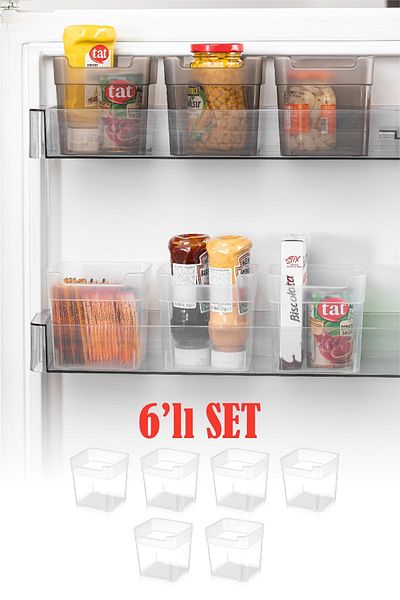 Vienev White 6-Piece Arum Refrigerator Organizer Box