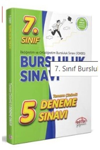 Editör Yayınları 7. Sınıf Bursluluk Sınavı Çözümlü 5 Deneme Sınavı
