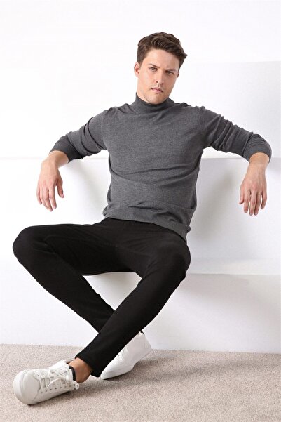 Ferraro Erkek Antrasit Yarım Balıkçı Yaka Pamuk Kazak