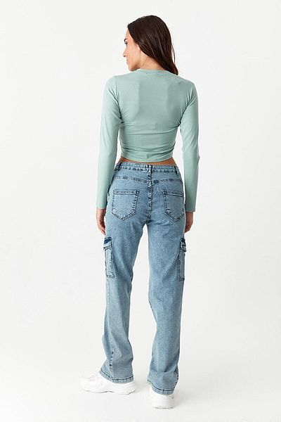Select Moda Women's Blue Cargo Pants