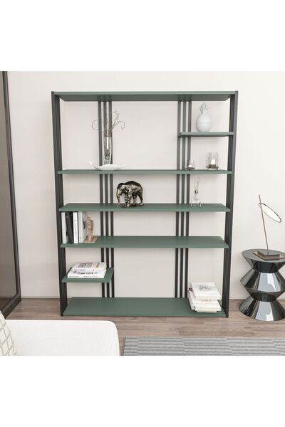 Decorotika JENNY  KİTAPLIK GREEN-SİYAH DEMİR