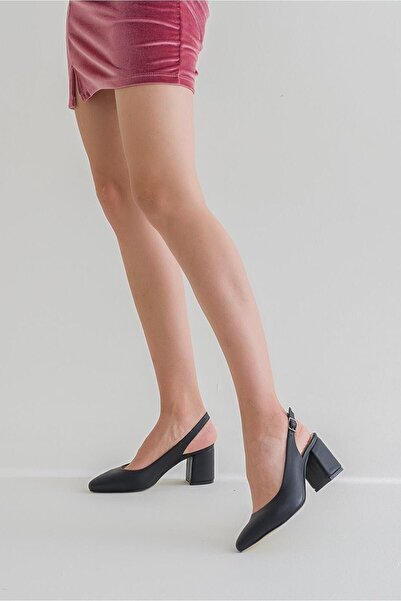 ERNİLA حذاء Ernila من الجلد الطبيعي - مفتوح من الخلف، كعب منخفض