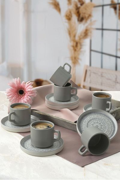 Keramika Stone Tea Set 12 Pieces for 6 People 21426