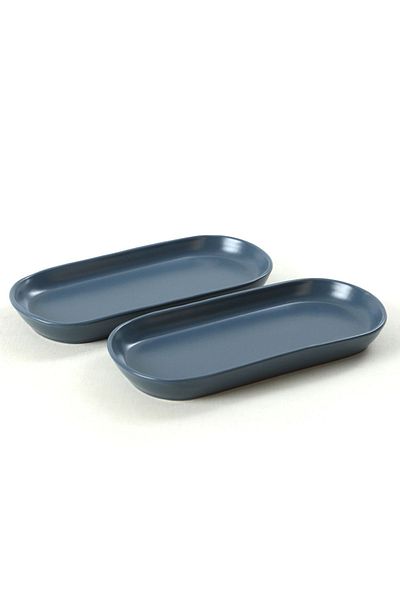 Keramika Matte Blue Noyan Boat Plate 26 Cm 2 Pieces