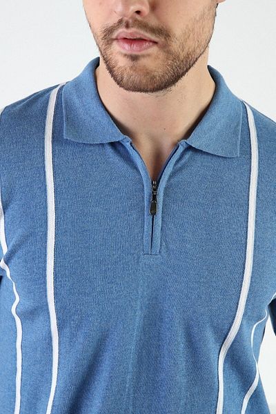 Ferraro A. Tricou pentru bărbați cu guler polo cu fermoar Airman, 100% bumbac