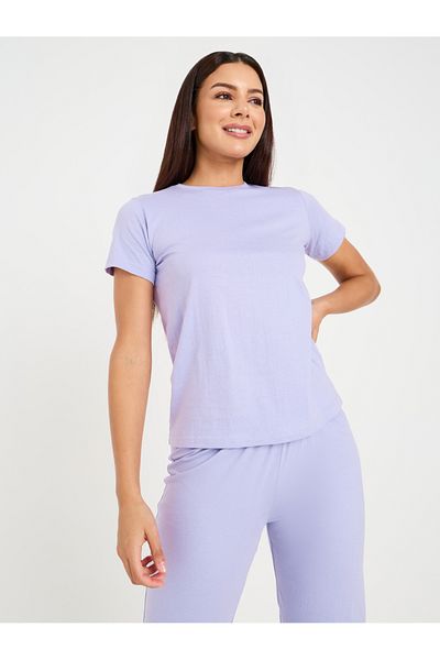 Styli Solid Cotton T-Shirt & Pyjama Set