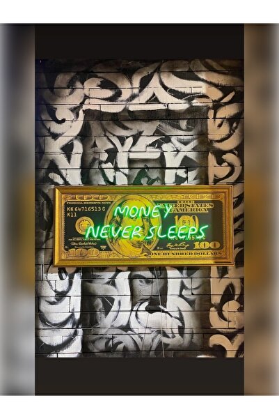 Neonyum MONEY NEVER SLEEPS DOLAR NEON TABLO NEON YENİ NESİL