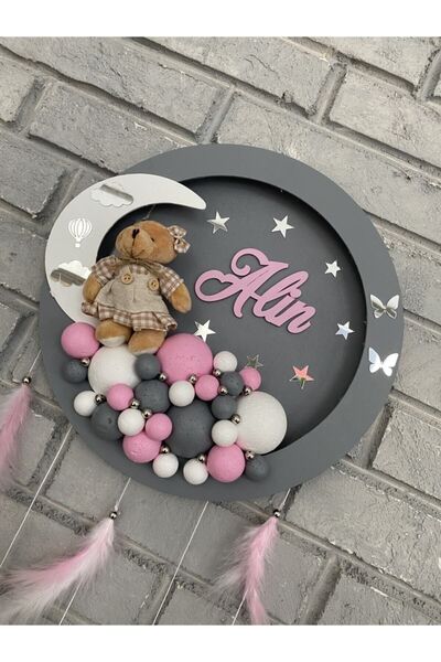 NeşeliAtölyem Ornament pentru ușă cu LED de 31 cm - Design cu bule rotunde