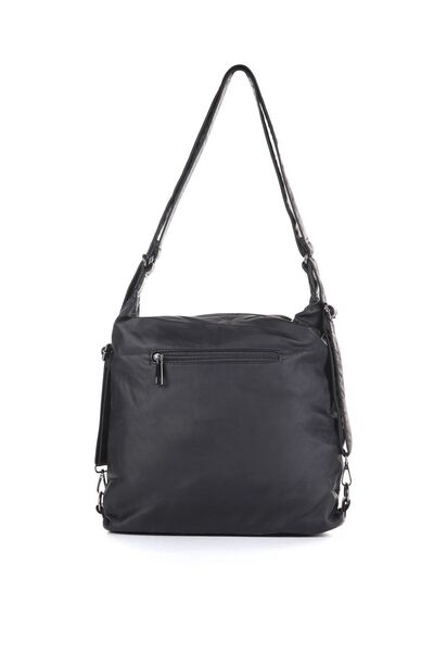 ÇÇS Siyah Ccs 16749 Yıkama Deri Omuz Askılı Sırt Çantası