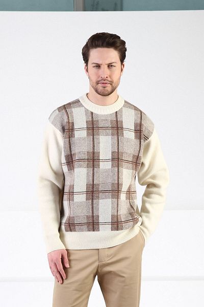 Ferraro Ανδρικό πουλόβερ Ecru Crew Neck 100% Lambswool