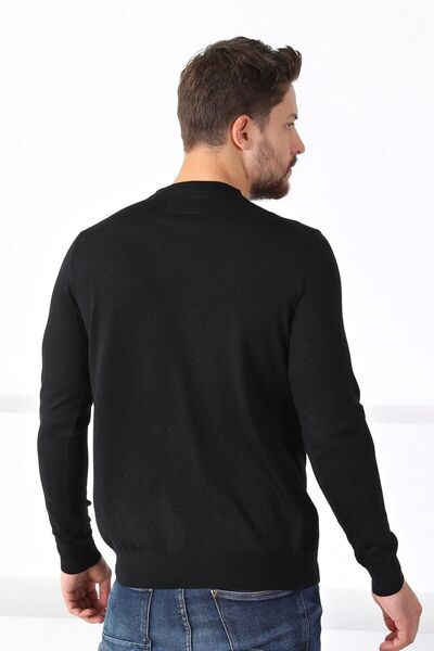 Ferraro Men's Black Crew Neck Superfine Knitwear Sweater