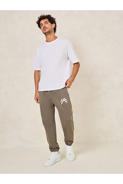 Styli Minimal Print Oversized Joggers with Elasticated Hem