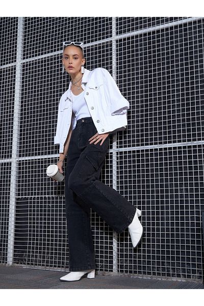 Sassafras By Styli Cargo Straight Jeans with Belt Loops
