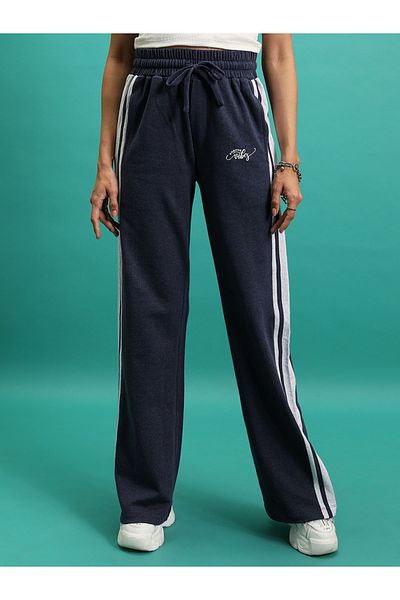 Tokyo Talkies By Styli Side Stripe Typography Print Trackpant