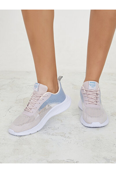 Styli Colorblock Textured Run Inspired Lace Up Sneaker
