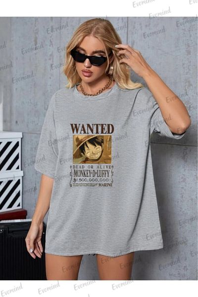 Evomind 1 μπλουζάκι δώρο για αγορές 5 και άνω στο καλάθι - Unisex Wanted Printed Oversize T-shirt