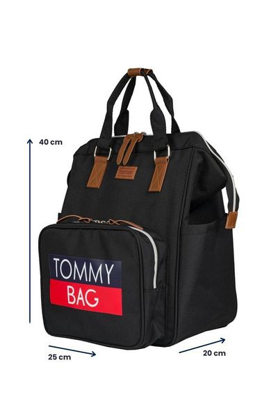 Tommybaby حقيبة ظهر ناعمة للعناية بالطفل مع زجاجة حرارية وشماعة لعربة الأطفال