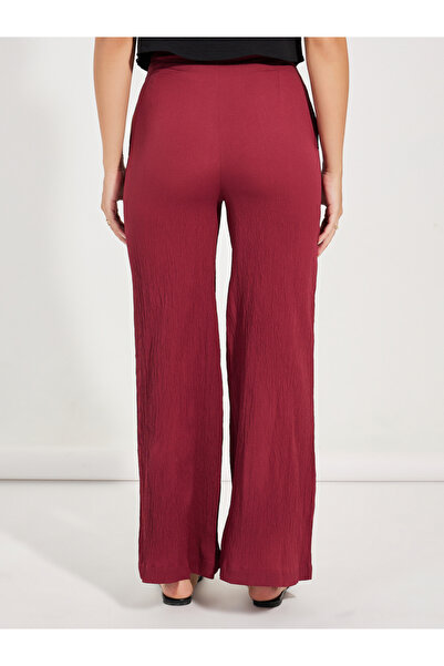 Styli Textured Wide Leg Pants with Concealed Zip