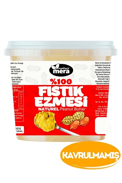 naturmera %100 Saf Şeker Ilavesiz Kavrulmamış Fıstık Ezmesi 1000 G