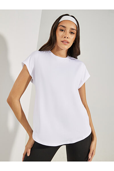 Styli Half Back Mesh & Reflective Strip Detail Top