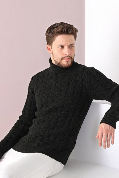 Ferraro Men's Khaki Turtleneck Sweater