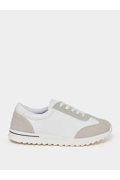 Styli Contrast Panel Lace Up Sneakers
