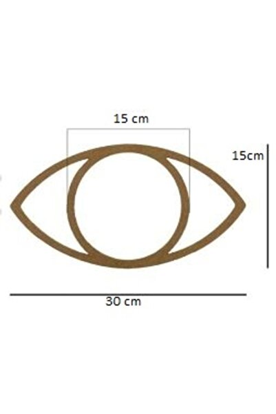 Sözen Home Design 30cm Düz Göz Kesim,Boyanabilir Kirpiksiz Göz Kasnak 3mm Ham...