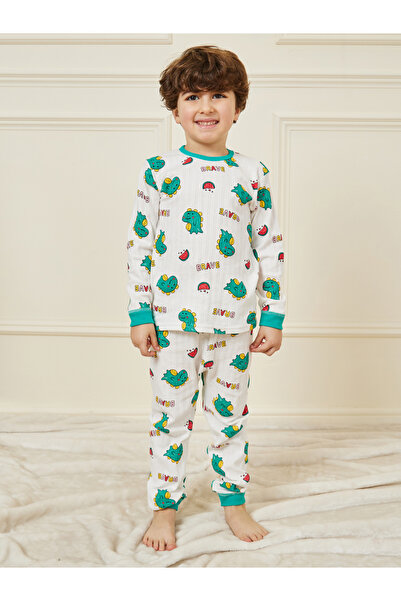 Styli Textured Graphic Print T-Shirt & Pyjama Set