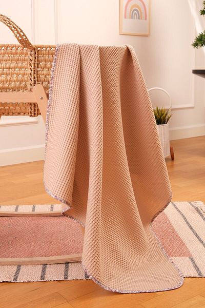 Bondberro 120x100 cm Organic Certified Waffle Muslin Cotton Blanket & Cover & Blanket
