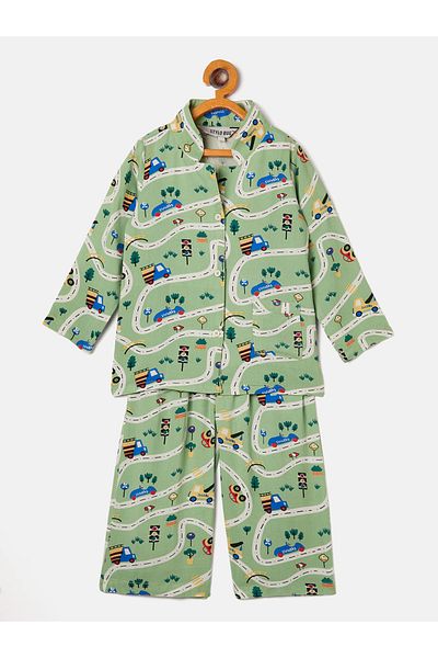 Stylo Bug By Styli Traffic Buzz Graphic Print Shirt & Pyjama Set