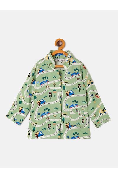 Stylo Bug By Styli Traffic Buzz Graphic Print Shirt & Pyjama Set