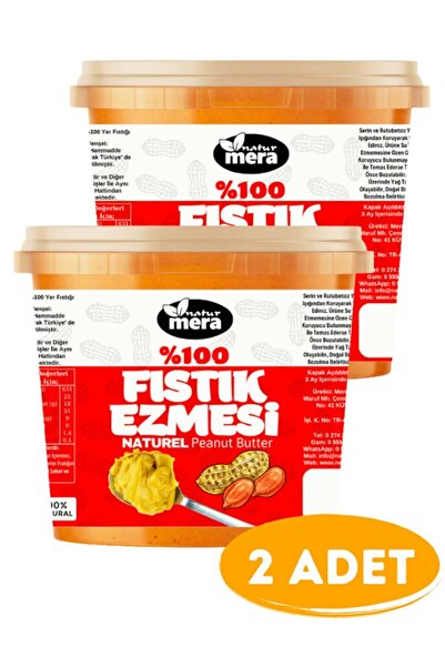 naturmera %100 Saf Şeker Ilavesiz Fıstık Ezmesi 1000 G X 2 ( 2000 G )