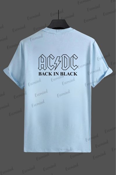 Evomind Ac&DC Back σε μπλουζάκι μεγάλου μεγέθους σε μαύρο χρώμα
