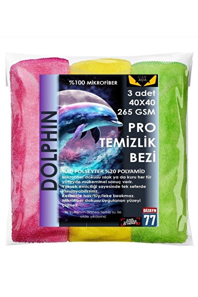 CarAda Profesyonel 3'lü Mikrofiber Kalın Oto Temizlik Bezi 40x40cm 265gsm