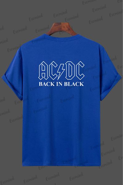 Evomind Ac&DC Back σε μπλουζάκι μεγάλου μεγέθους σε μαύρο χρώμα