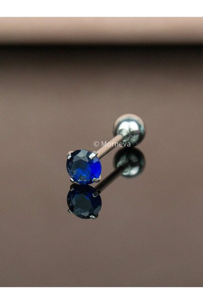 MORNEVA Zirkon Taşlı Kristal Çelik Dil Tongue Piercingi