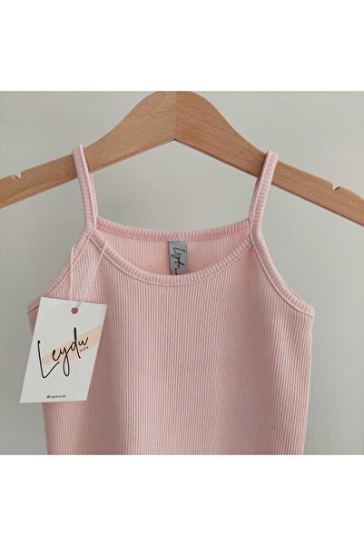 Leydukids Kız Çocuk Askılı Crop Bluz Üst Giyim