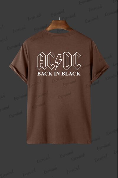 Evomind Ac&DC Back σε μπλουζάκι μεγάλου μεγέθους σε μαύρο χρώμα