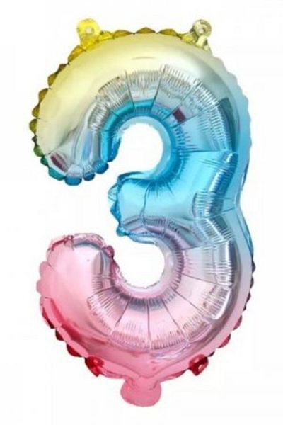parti sürprizi Macaron Rainbow 3 Number Foil Balloon