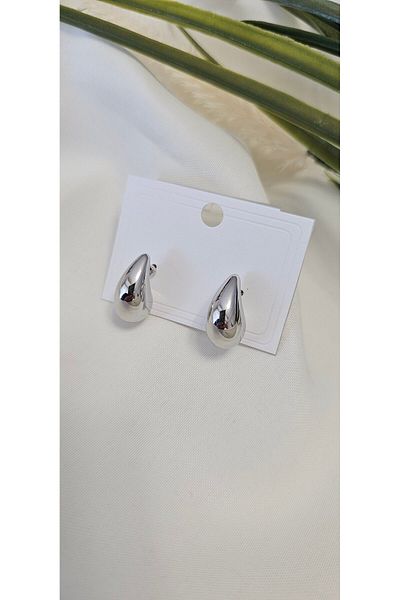 TAKINOMİ Stainless 316l Women's Silver Bottego - Drop Earrings (2CM)