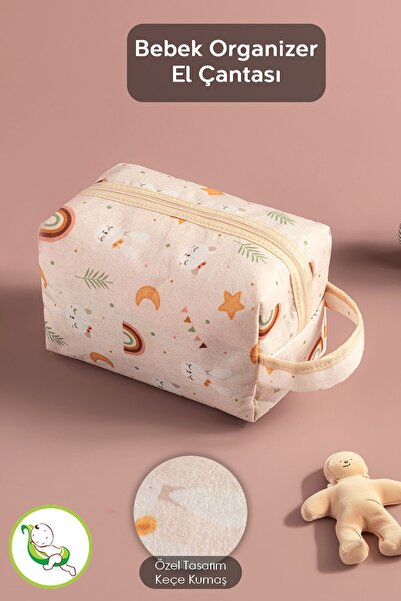 Zippered Baby Clothes Laundry Bag - Clean Dirty Clothes Bag with Handle - Multipurpose Bag
