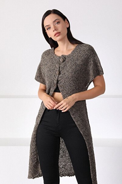 Ferraro Women's Mink Round Neck Long Knitwear Cardigan